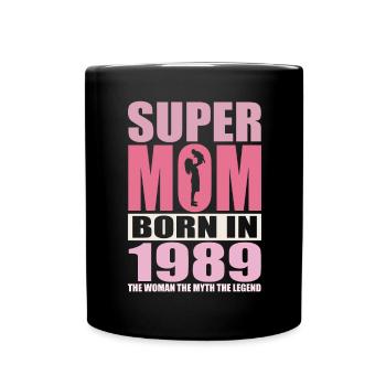 Anniversaire de maman 1989 | Super Maman - Mug uni - noir - Devant