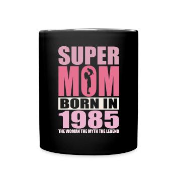 Anniversaire de maman 1985 | Super Maman - Mug uni - noir - Devant