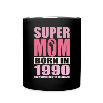 Anniversaire de maman 1990 | Super Maman - Mug uni - noir - Devant