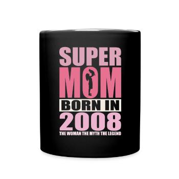 Mom Birthday 2008 | Super Mom - Full Colour Mug - black - Front
