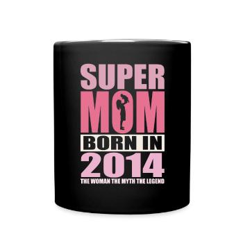Anniversaire de maman 2014 | Super Maman - Mug uni - noir - Devant