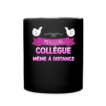 Collegue Télétravail melleure meme à Distance - Mug uni - noir - Devant