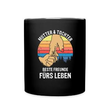 Mutter und Tochter - Tasse einfarbig - Schwarz - Vorne