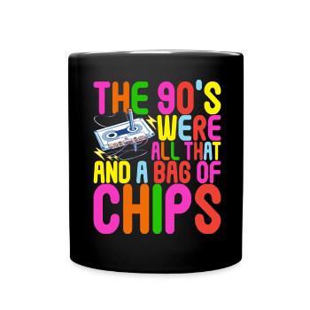 90s 90s 90s Party - Full Colour Mug - black - Front