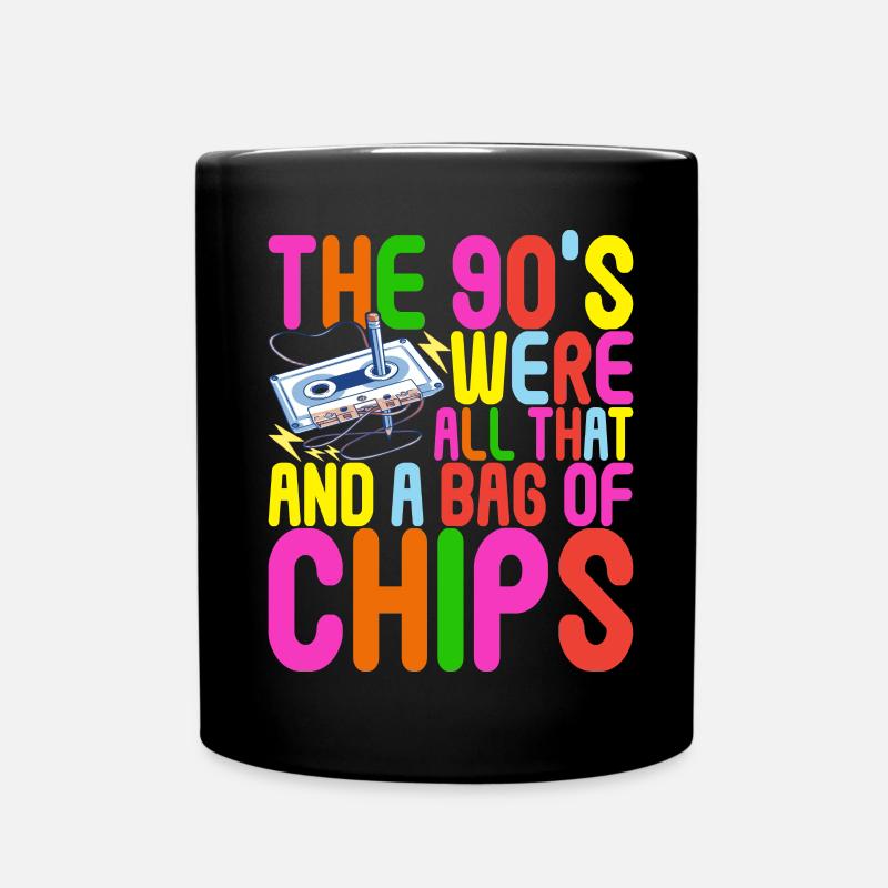 90er Jahre 90s 90er Party - Tasse einfarbig - Schwarz