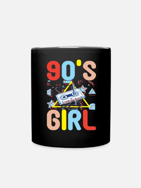 90er Jahre 90s 90er Party - Tasse einfarbig - Schwarz