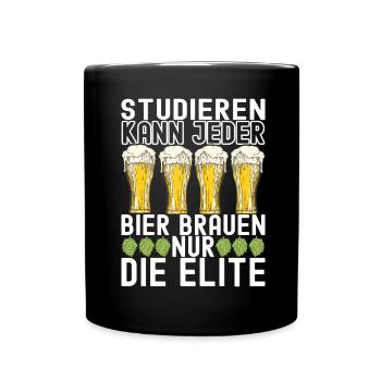 Bierbrauer Bier Brauen - Tasse einfarbig - Schwarz - Vorne