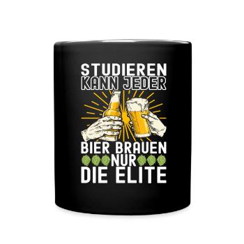 Bierbrauer Bier Brauen - Tasse einfarbig - Schwarz - Vorne