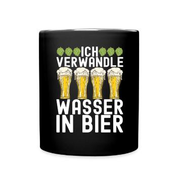 Bierbrauer Bier Brauen - Tasse einfarbig - Schwarz - Vorne