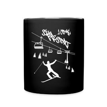 Skigebiet ich komme ! - Tasse einfarbig - Schwarz - Vorne