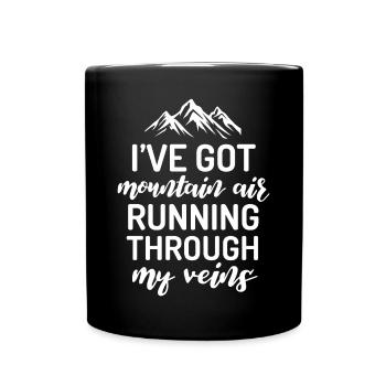 J’ai de l’air de montagne qui coule dans mes veines - Mug uni - noir - Devant