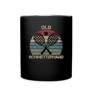 Alte Schmetterhand Tennis - Tasse einfarbig - Schwarz - Vorne
