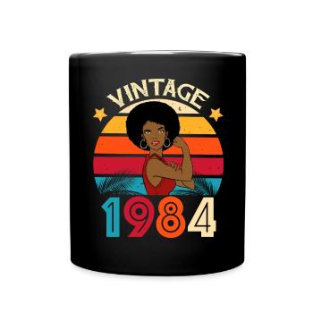Vintage 1984 Birthday Strong Woman - Full Colour Mug - black - Front