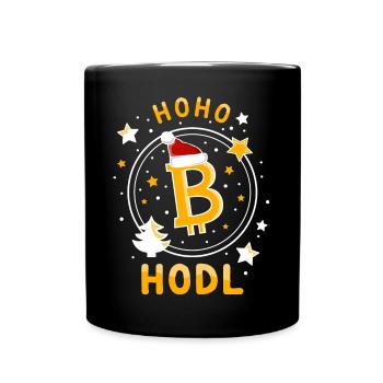 Bitcoin zu Weihnachten Hoho Hodl BTC - Tasse einfarbig - Schwarz - Vorne