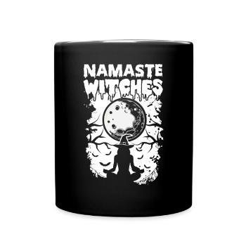 Namaste Witches Meditation Hexe - Tasse einfarbig - Schwarz - Vorne