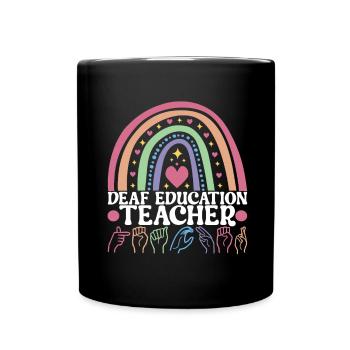 Taub Taubstumm Deaf - Tasse einfarbig - Schwarz - Vorne