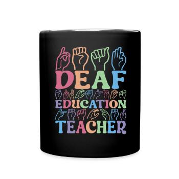 Taub Taubstumm Deaf - Tasse einfarbig - Schwarz - Vorne