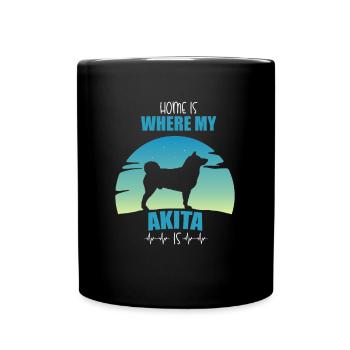 Akita - Tasse einfarbig - Schwarz - Vorne