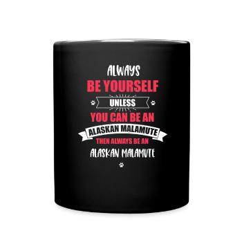 Alaskan Malamute Dog - Full Colour Mug - black - Front
