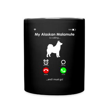 Alaskan Malamute Dog - Full Colour Mug - black - Front