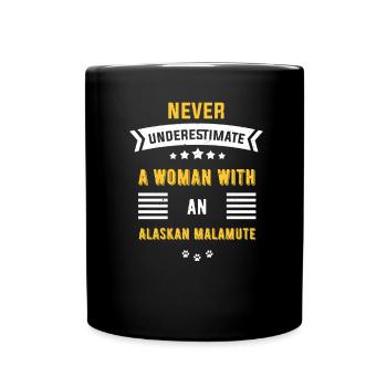 Alaskan Malamute Hund - Tasse einfarbig - Schwarz - Vorne