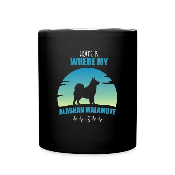 Alaskan Malamute Hund - Tasse einfarbig - Schwarz - Vorne
