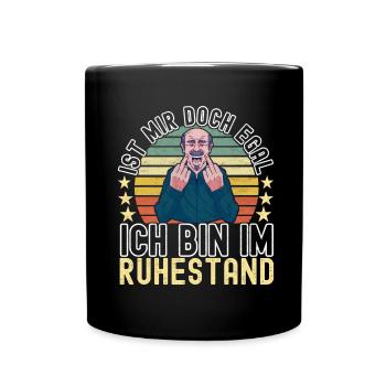 Ruhestand Rente - Tasse einfarbig - Schwarz - Vorne