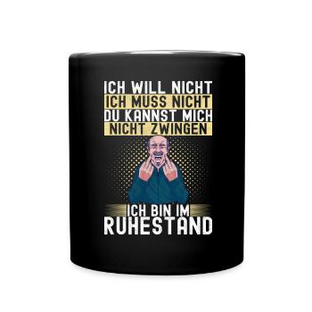 Ruhestand Rente - Tasse einfarbig - Schwarz - Vorne