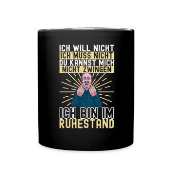 Ruhestand Rente - Tasse einfarbig - Schwarz - Vorne