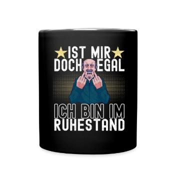 Ruhestand Rente - Tasse einfarbig - Schwarz - Vorne