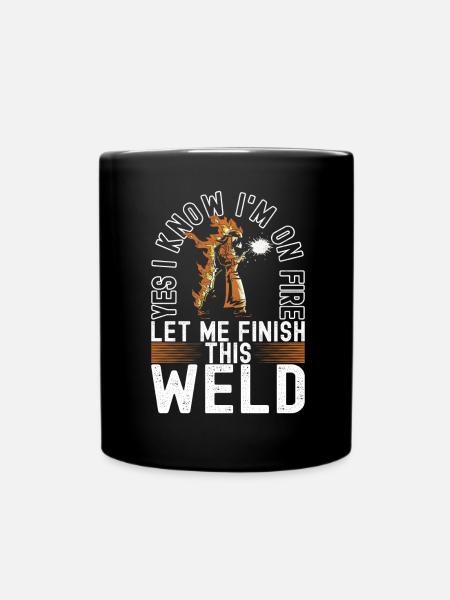 Welder welding - Full Colour Mug - black