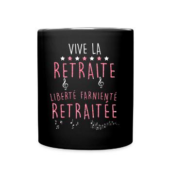 20 - t-shirt vive la retraite 4.png - Mug uni - noir - Devant