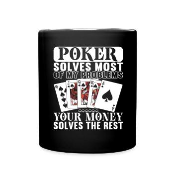 Poker Poker Player Casino - Full Colour Mug - black - Front