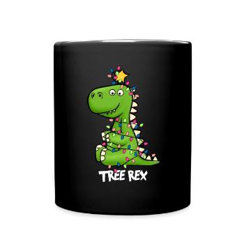 Tree Rex Weihnachten Dinosaurier Kind - Tasse einfarbig - Schwarz - Vorne