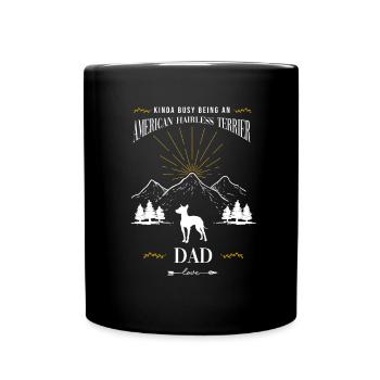 American Hairless Terrier Dog - Full Colour Mug - black - Front