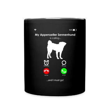 Appenzeller Sennenhund - Tasse einfarbig - Schwarz - Vorne