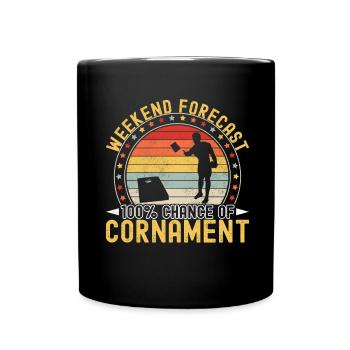 Cornhole Spieler Cornhole Board - Tasse einfarbig - Schwarz - Vorne