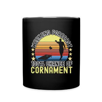 Cornhole Spieler Cornhole Board - Tasse einfarbig - Schwarz - Vorne