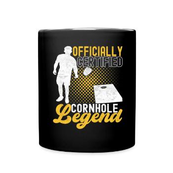 Cornhole Spieler Cornhole Board - Tasse einfarbig - Schwarz - Vorne