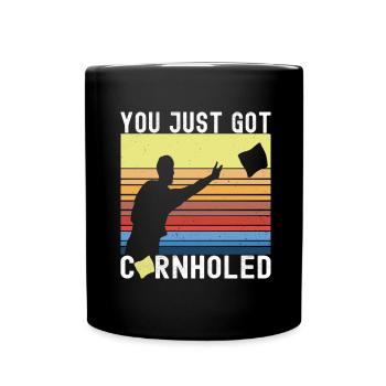 Cornhole Spieler Cornhole Board - Tasse einfarbig - Schwarz - Vorne