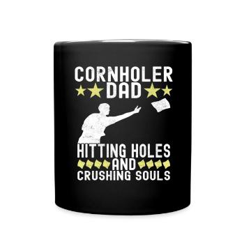 Cornhole Spieler Cornhole Board - Tasse einfarbig - Schwarz - Vorne