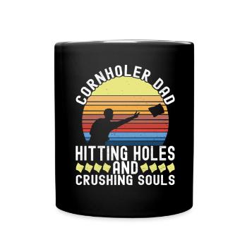 Cornhole Spieler Cornhole Board - Tasse einfarbig - Schwarz - Vorne
