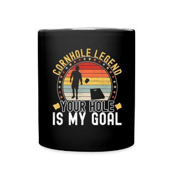 Cornhole Spieler Cornhole Board - Tasse einfarbig - Schwarz - Vorne