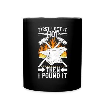 Blacksmith Forging Anvil - Full Colour Mug - black - Front