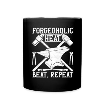 Blacksmith Forging Anvil - Full Colour Mug - black - Front
