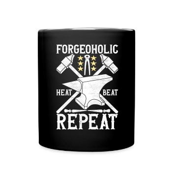Blacksmith Forging Anvil - Full Colour Mug - black - Front