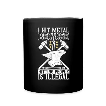 Blacksmith Forging Anvil - Full Colour Mug - black - Front