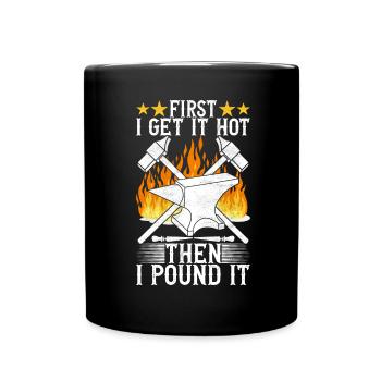 Blacksmith Forging Anvil - Full Colour Mug - black - Front