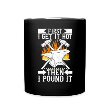 Blacksmith Forging Anvil - Full Colour Mug - black - Front