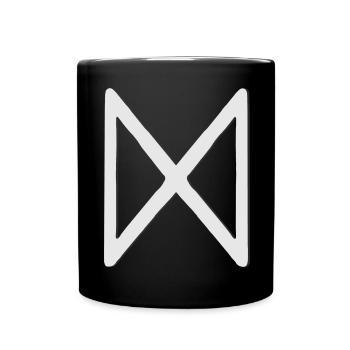 Futhark Runenalphabet Dagaz - Tasse einfarbig - Schwarz - Vorne